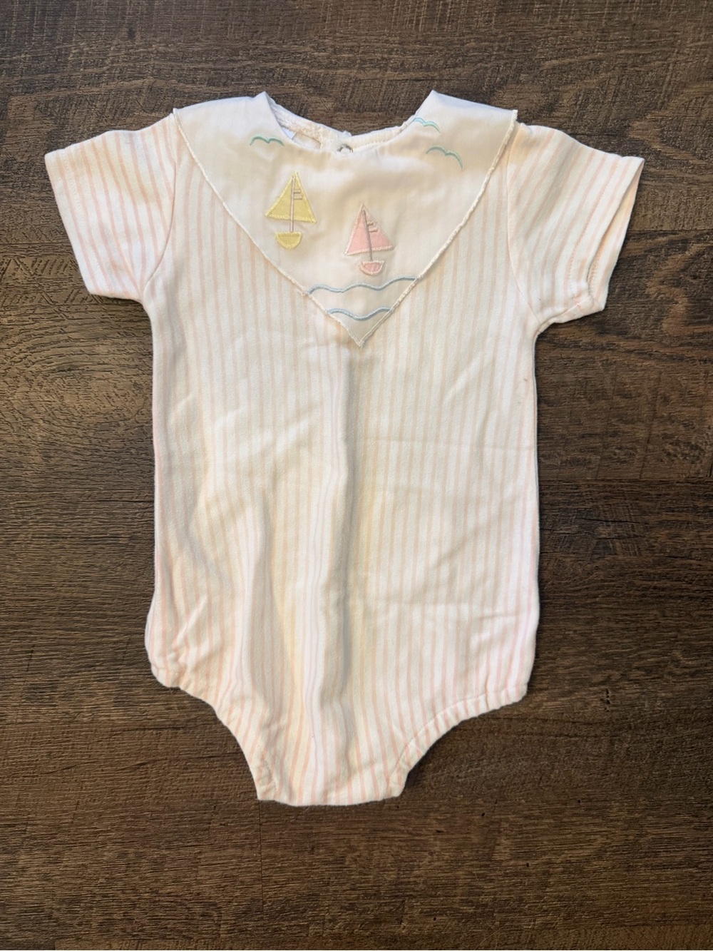 Vintage Baby Girl Sailboat Onesie